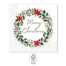 Karácsonyi Holly Wreath szalvéta 20 db-os 33x33 cm FSC