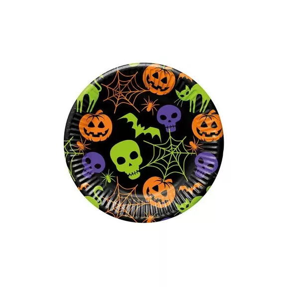 Halloween Happy papírtányér 8 db-os 23 cm FSC Halloween Happy papírtányér 8 db-os 23 cm FSC