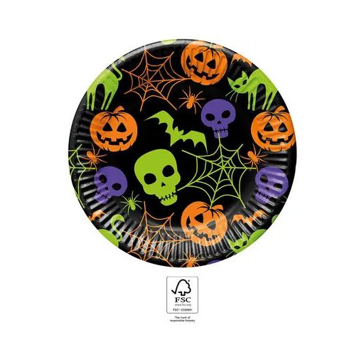 Halloween Happy papírtányér 8 db-os 23 cm FSC