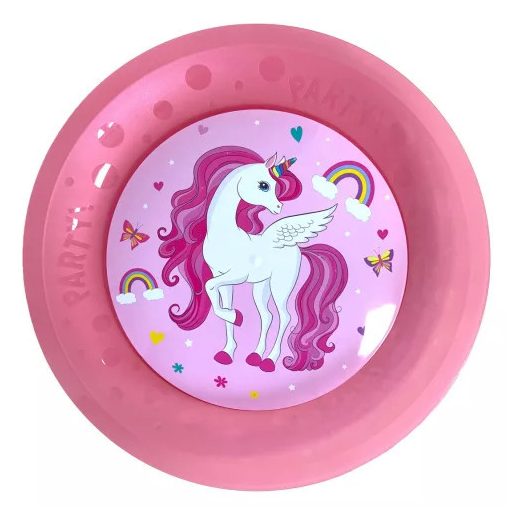 Unikornis Rainbow Colors micro prémium műanyag lapostányér 4 db-os szett 21 cm