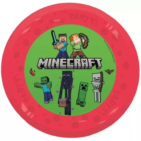 Minecraft Party micro prémium műanyag lapostányér 4 db-os szett 21 cm Minecraft Party micro prémium műanyag lapostányér 4 db-os szett 21 cm