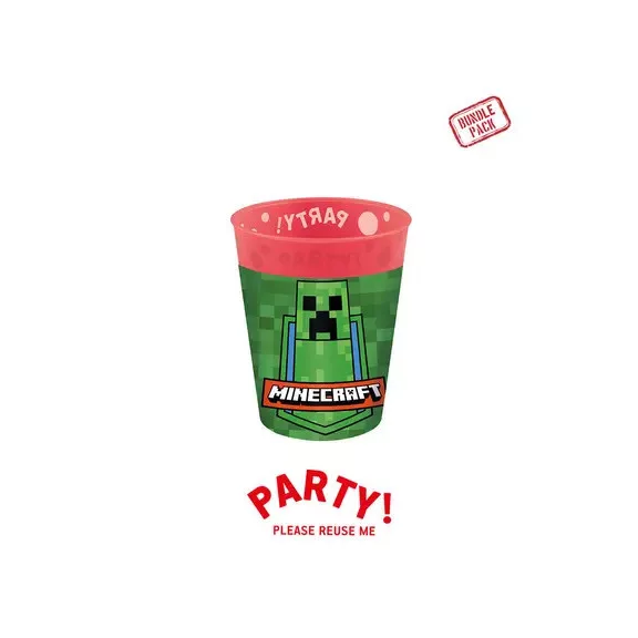 Minecraft Party micro prémium műanyag pohár szett 4 db-os 250 ml