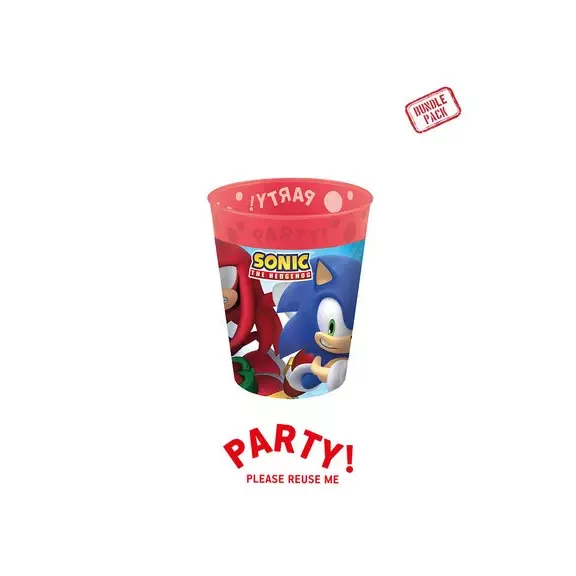 Sonic a sündisznó Sega micro prémium műanyag pohár szett 4 db-os 250 ml