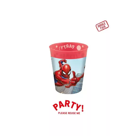 Pókember Crime Fighter micro prémium műanyag pohár szett 4 db-os 250 ml