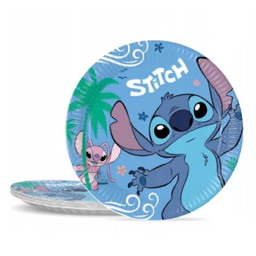   Disney Lilo és Stitch, A csillagkutya Angel papírtányér 8 db-os 23 cm FSC