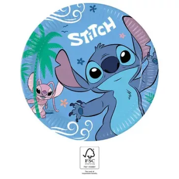   Disney Lilo és Stitch, A csillagkutya Angel papírtányér 8 db-os 23 cm FSC