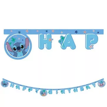   Disney Lilo és Stitch, A csillagkutya Angel Happy Birthday felirat FSC 2 m
