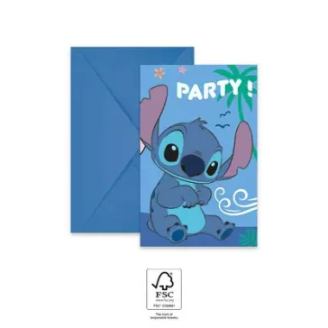   Disney Lilo és Stitch, A csillagkutya Angel party meghívó 6 db-os FSC