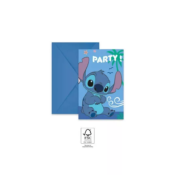 Disney Lilo és Stitch, A csillagkutya Angel party meghívó 6 db-os FSC