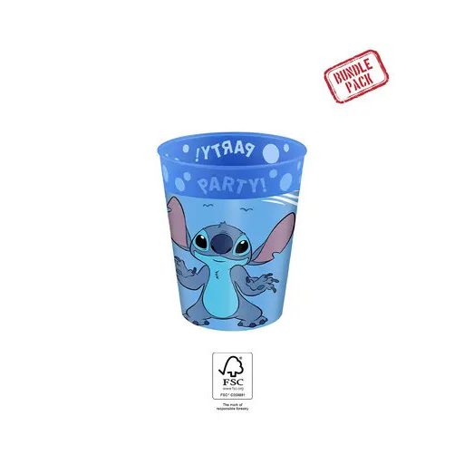 Disney Lilo és Stitch, A csillagkutya Angel micro prémium műanyag pohár szett 4 db-os 250 ml