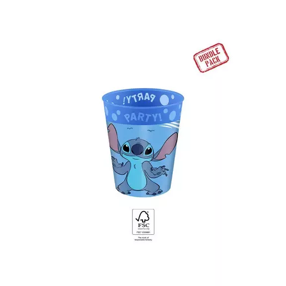 Disney Lilo és Stitch, A csillagkutya Angel micro prémium műanyag pohár szett 4 db-os 250 ml