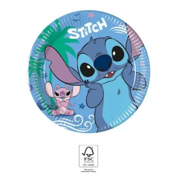   Disney Lilo és Stitch, A csillagkutya Angel papírtányér 8 db-os 20 cm FSC