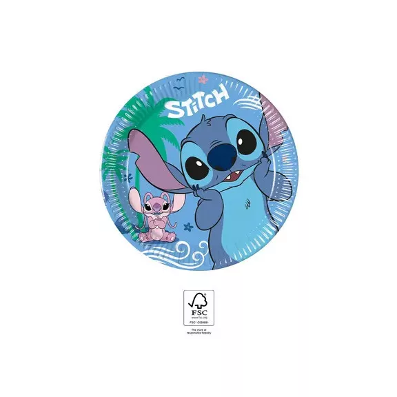 Disney Lilo és Stitch, A csillagkutya Angel papírtányér 8 db-os 20 cm FSC