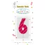 Színes Pink Pattern 6-os tortagyertya, számgyertya