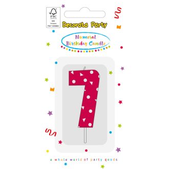 Színes Pink Pattern 7-es tortagyertya, számgyertya 