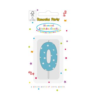 Színes Light Blue 0-ás tortagyertya, számgyertya 