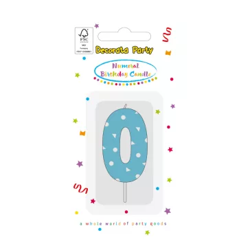 Színes Light Blue 0-ás tortagyertya, számgyertya
