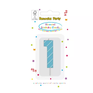 Színes Light Blue 1-es tortagyertya, számgyertya