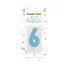 Színes Light Blue 6-os tortagyertya, számgyertya