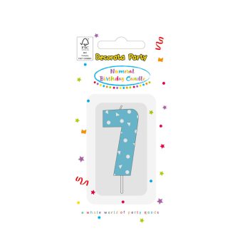 Színes Light Blue 7-es tortagyertya, számgyertya 