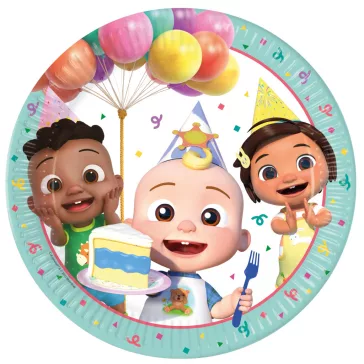 CoComelon Birthday papírtányér 8 db-os 23 cm FSC