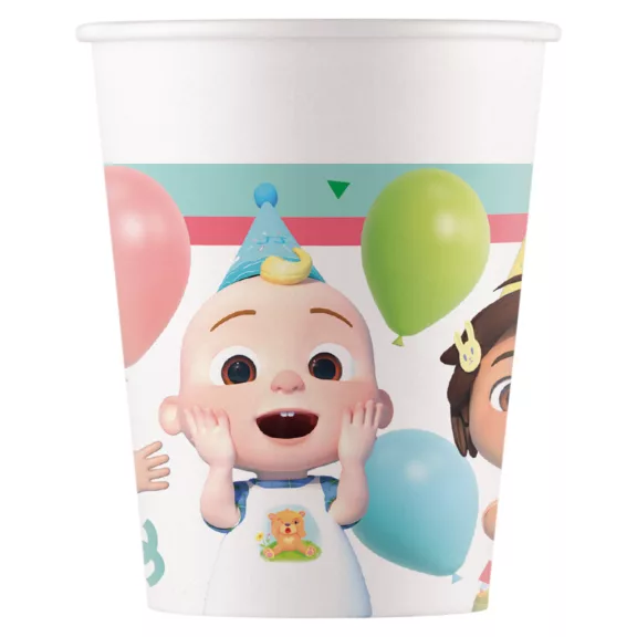 CoComelon Birthday papír pohár 8 db-os 200 ml FSC CoComelon Birthday papír pohár 8 db-os 200 ml FSC