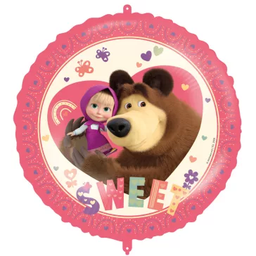 Mása és a medve Sweet Heart fólia lufi 46 cm