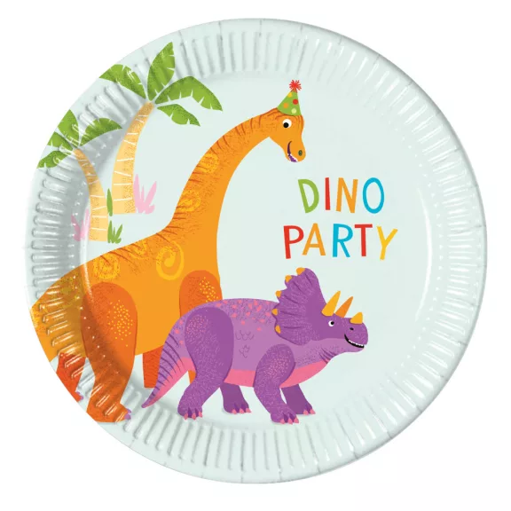 Dinoszaurusz Party papírtányér 8 db-os 20 cm FSC Dinoszaurusz Party papírtányér 8 db-os 20 cm FSC