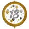 Happy Birthday 18 Milestone fólia lufi 46 cm