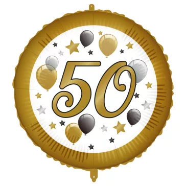 Happy Birthday 50 Milestone fólia lufi 46 cm