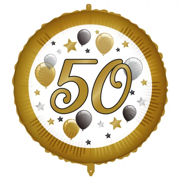 Happy Birthday 50 Milestone fólia lufi 46 cm Happy Birthday 50 Milestone fólia lufi 46 cm