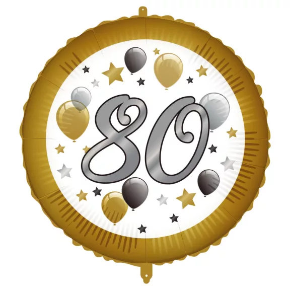 Happy Birthday 80 Milestone fólia lufi 46 cm Happy Birthday 80 Milestone fólia lufi 46 cm