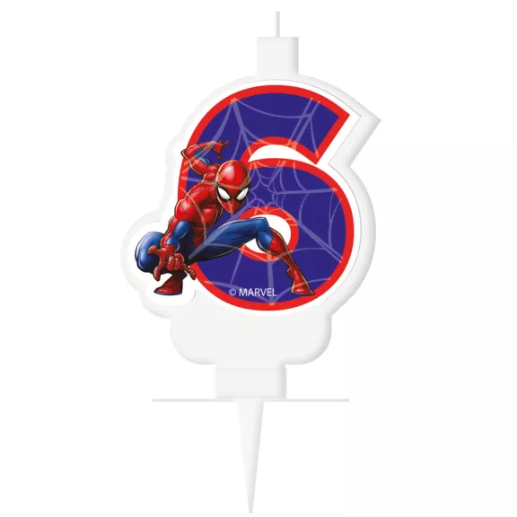 Pókember Marvel 6-os tortagyertya, számgyertya Pókember Marvel 6-os tortagyertya, számgyertya