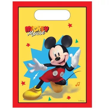   Disney Mickey Jump Into Fun műanyag ajándéktasak, ajándékzacskó 6 db-os