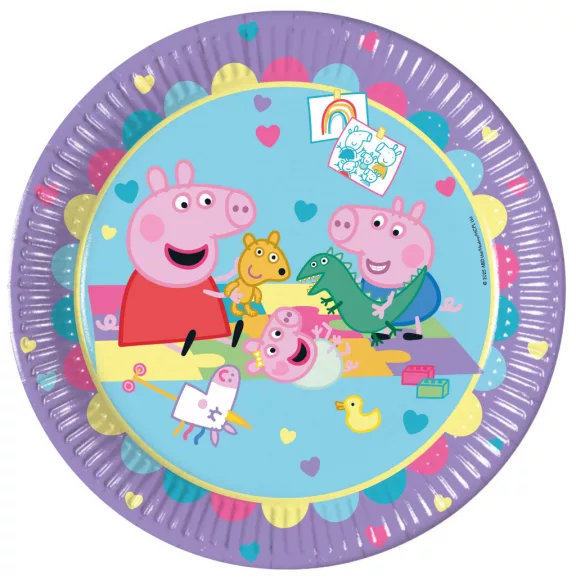 Peppa malac With Love papírtányér 8 db-os 23 cm FSC Peppa malac With Love papírtányér 8 db-os 23 cm FSC