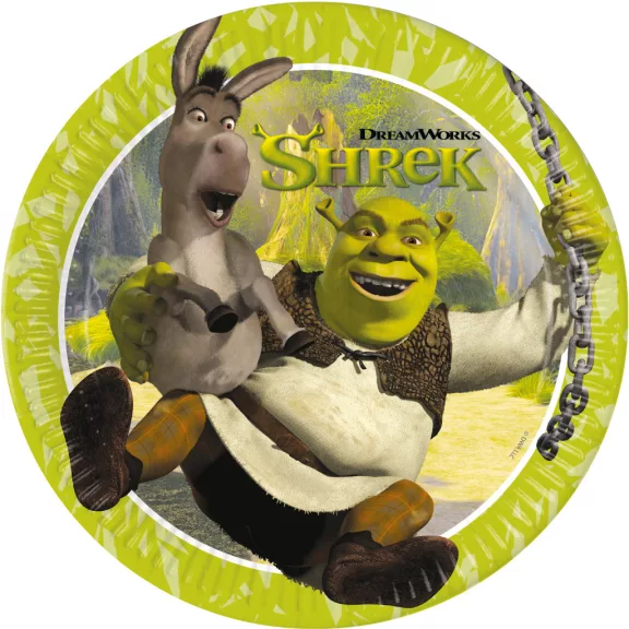 Shrek Adventure papírtányér 8 db-os 23 cm FSC Shrek Adventure papírtányér 8 db-os 23 cm FSC