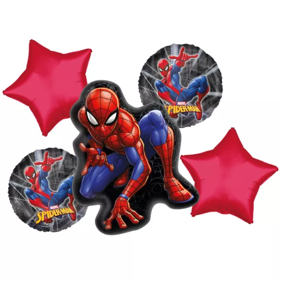 Pókember Secret Identity fólia lufi 5 db-os szett Pókember Secret Identity fólia lufi 5 db-os szett
