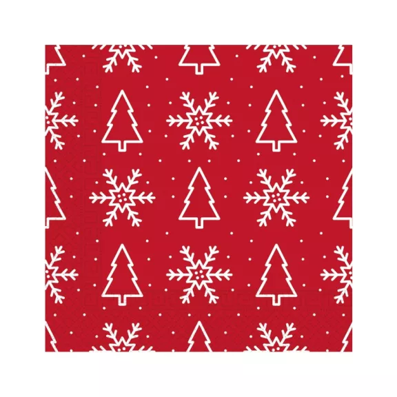 Karácsonyi Trees & Snowflakes szalvéta 20 db-os 33x33 cm Karácsonyi Trees & Snowflakes szalvéta 20 db-os 33x33 cm