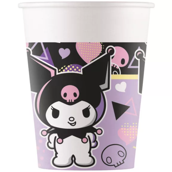 Hello Kitty Kuromi Pop Art papír pohár 8 db-os 200 ml FSC Hello Kitty Kuromi Pop Art papír pohár 8 db-os 200 ml FSC
