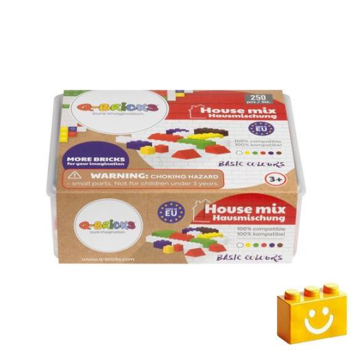 Q-BRiCKS | 250 db-os többszínű, 100% kompatibilis építőkocka készlet | házikó