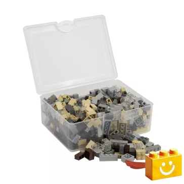   Q-BRiCKS | 300 db-os vegyes, 100% kompatibilis építőkocka készlet anyag színekben (alapkockák)
