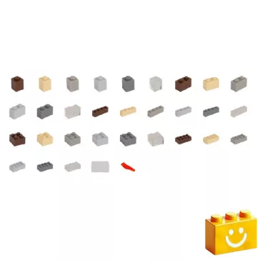   Q-BRiCKS | 300 db-os vegyes, 100% kompatibilis építőkocka készlet anyag színekben (alapkockák)