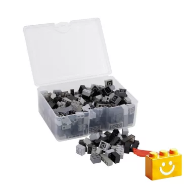   Q-BRiCKS | 300 db-os szürke, 100% kompatibilis építőkocka készlet (alapkockák)