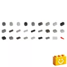 Q-BRiCKS | 300 db-os szürke, 100% kompatibilis építőkocka készlet (alapkockák)