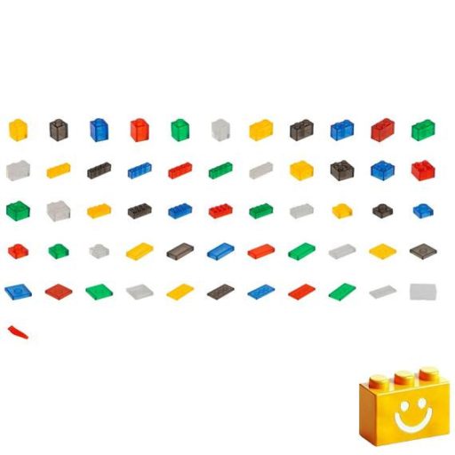 Q-BRiCKS | 300 db-os vegyes , 100% kompatibilis építőkocka készlet átlátszó színekben