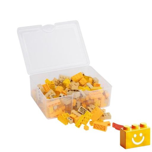 Q-BRiCKS | 300 db-os vegyes, 100% kompatibilis építőkocka készlet különböző sárga színekben