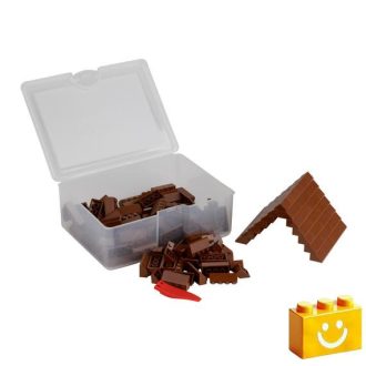   Q-BRiCKS | 150 db-os, 100% kompatibilis építőkocka készlet | barna tetőelemek
