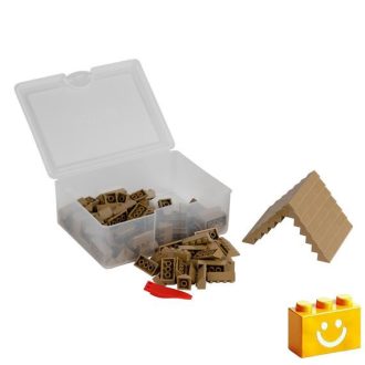   Q-BRiCKS | 150 db-os, 100% kompatibilis építőkocka készlet | bézs tetőelemek