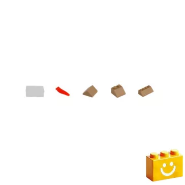  Q-BRiCKS | 150 db-os, 100% kompatibilis építőkocka készlet | bézs tetőelemek