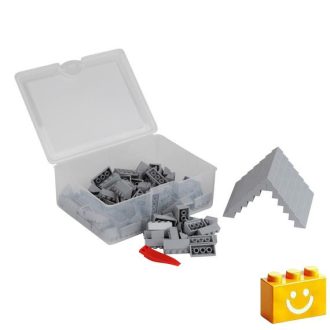  Q-BRiCKS | 150 db-os, 100% kompatibilis építőkocka készlet | világosszürke tetőelemek